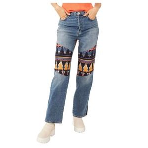 FREE PEOPLE ROCKY MOUNTAIN NAVAJO PATCHWORK JEAN (NWT) SIZE 31